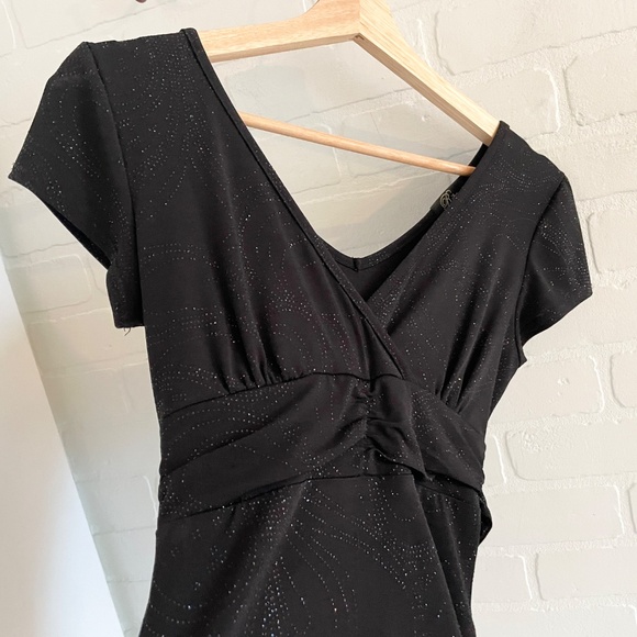 Vintage Y2K Babydoll top Slinky Shimmery tie back Empire waist Dark fairy S - Picture 8 of 10